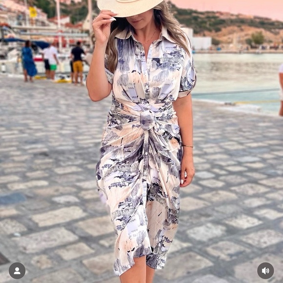 fab'rik Dresses & Skirts - Elegant Abstract Print Dress size small